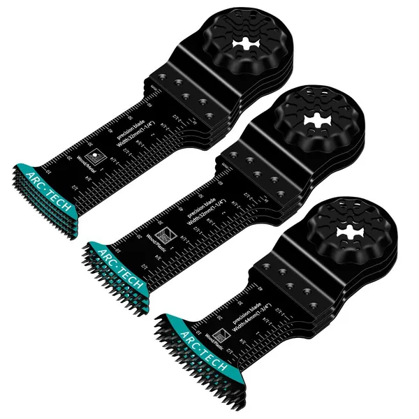 Совместимость с осциллирующим инструментом Starlock, пильным полотном Precision Japan Tooth Лезвие для быстрой резки дерева, гипсокартона и мягких пластиков.