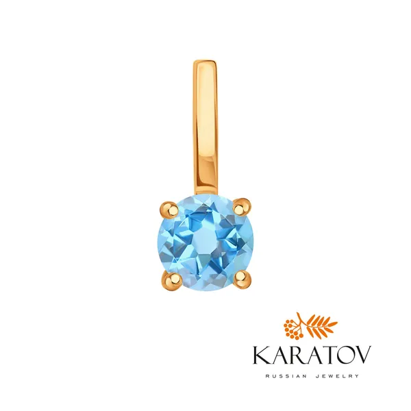 Подвеска на шею из золота 585 пробы с топазом, KARATOV