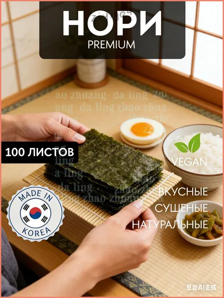 нори для суши листы.Водоросли нори для суши и роллов 100 штук