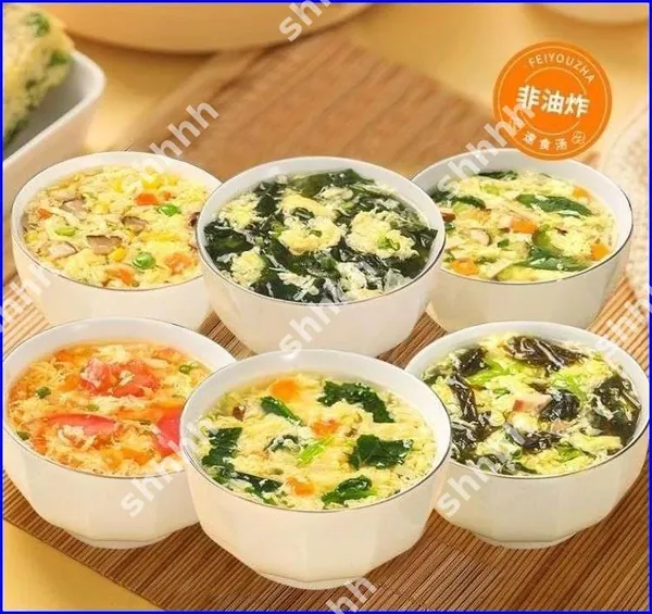 Вкусный и сладкий суп быстрого приготовления из свежих овощей и водорослей с томатами 6 г*10/20/30 упаковок, легко заваривается, богат питательными веществами, утоляет жажду, не требует приготовления.