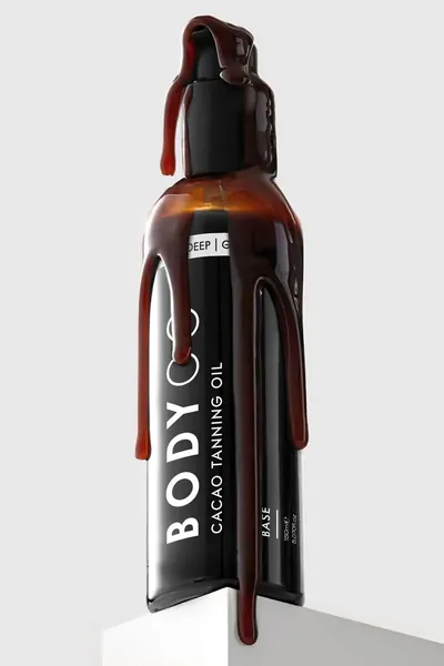Bodyconclothes Cacao Tanning Oil интенсивное масло для загара, с ароматом какао и маслом моркови. Средство для глубокого шоколадного оттенка, увлажнения и питания кожи тела, 200 мл.