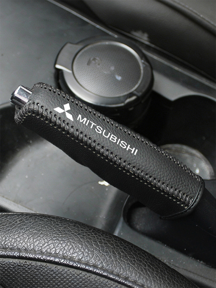 Кожаная накладка на ручной тормоз-Mitsubishi, 1 шт., декоративная накладка на салон автомобиля.
