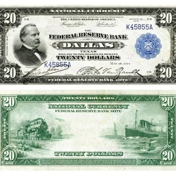 20 долларов 1915 США Даллас, копия