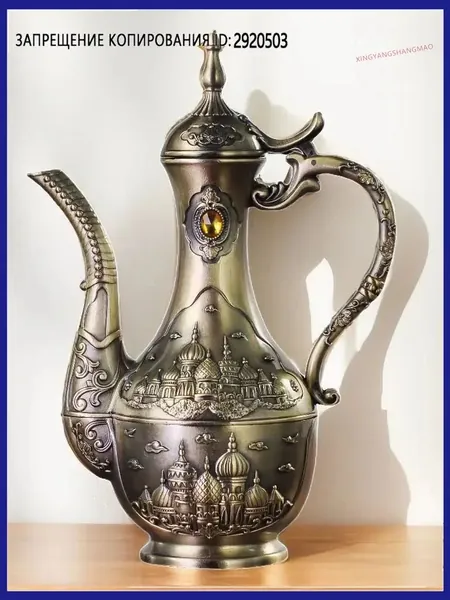 Бронзовый винтажный чайник