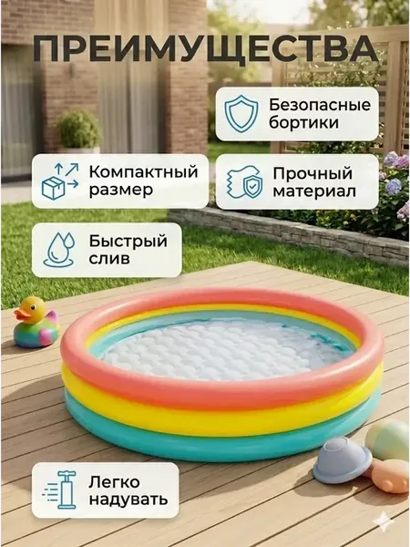 Игровой надувной бассейн 147×33 см для сада