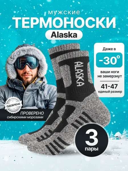 Носки мужские, 3 пары