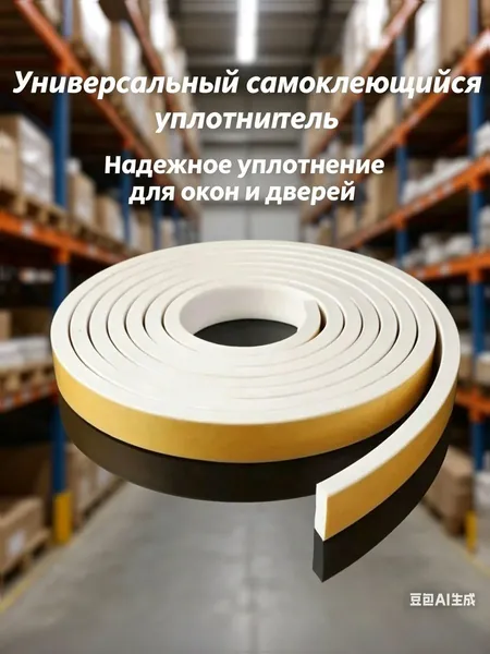 Универсальный шнур для шумоизоляции деревянных окна и дверей.Уплотнитель для пластиковых окон самоклеющийся 3м.Пароизоляционная лента от щелей для теплоизоляции и мелкого ремонта.