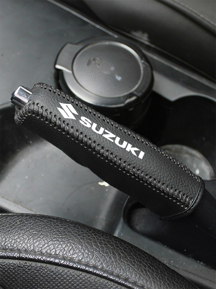 Кожаная накладка на ручной тормоз-SUZUKI, 1 шт., декоративная накладка на салон автомобиля.