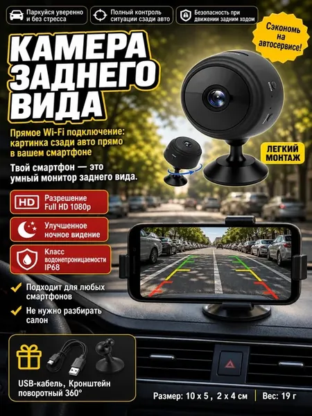 Мини камера видеонаблюдения со звуком для дома