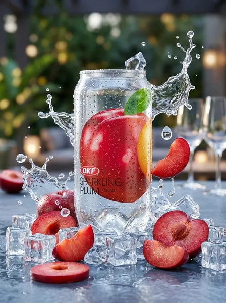 Газированный напиток OKF Sparkling Plum (ОКФ Спарклинг - Слива), 1 шт х 350 мл.