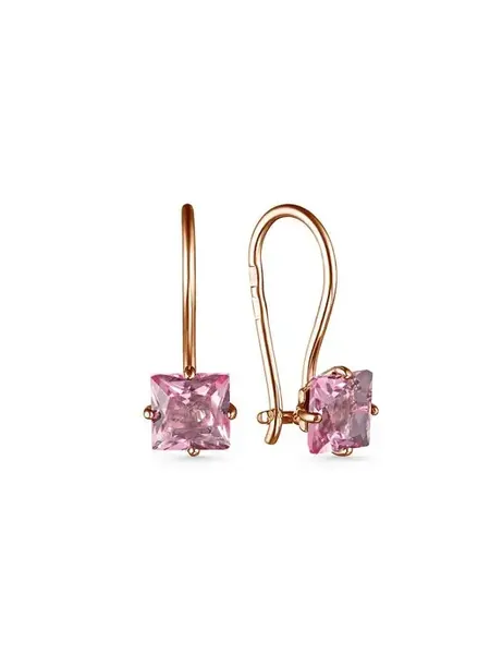 серьги с розовым кварцем Костромской завод