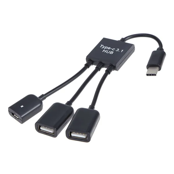 USB-C хаб-разветвитель USB 3.1 с двумя портами и питанием