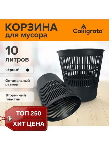 Корзина для мусора 10 литров, МИКС, 1 шт
