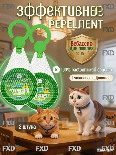 Репеллент отпугивающий кошек, 2 шт, натуральное средство для коррекции поведения, защита диванов, запах 40 г.