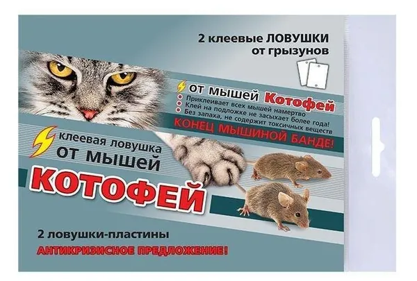 (Котофей)2 клеевые ловушки от грызунов