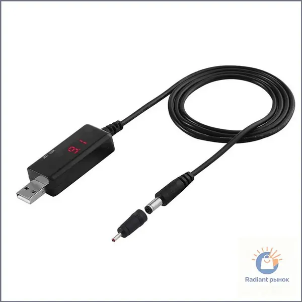 Кабель USB для подачи питания от внешнего аккумулятора Powerbank на роутер, WiFi адаптер или USBмодуль, повышающий напряжение с 5 В до 9 В и 12 В, является качественным преобразователем.