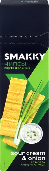 Чипсы картофельные SMAKKY со вкусом сметаны с луком, 100г