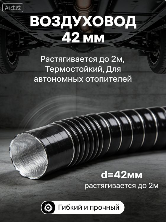 Труба выхлопная, диаметр 42 мм, длина 2000 мм арт.69